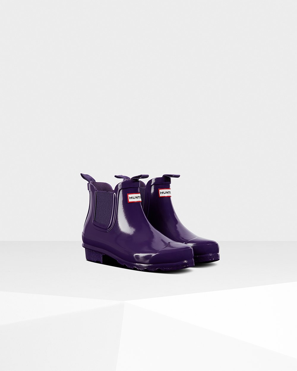 Kids Hunter Original Big Gloss - Chelsea Boots Blue Purple - 6352-IMTRH